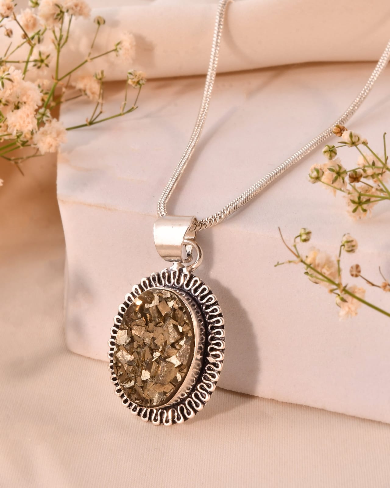 Natural Pyrite Pendant (Money Magnet Stone)